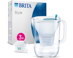 BRITA waterfilterkan Style Cool blue (2.4L) incl. 3x MAXTRA PRO All-in-1 filter die PFAS*, chloor en kalkaanslag vermindert - Past in de koelkastdeur - slimme LED-vervangingsindicator