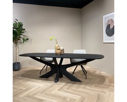 Brix - Eetkamertafel Montreaux - Zwart - Mangohout - 220 cm