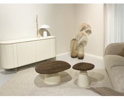 Brix - Salontafel Set Marron - Beige - Mangohout