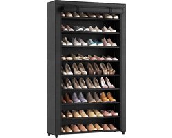 Brixy Schoenenrek XXL - 9-Laags Schoenenkast - Tot 54 Paar Schoenen - 160x100x28cm - Zwart