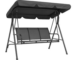Brixy Schommelbank - 3-Zits - Verstelbare Luifel - UV-bestendig - 170x118x153cm - Antraciet