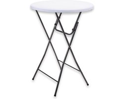 Brixy Stevige Statafel - Partytafel - Robuust en Weersbestendig - Inklapbaar - 80cm x 110cm - Feest - 1 stuk - Wit/Grijs
