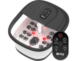 Brixy Voetenbad - Handmatige Massage Rollers - Verwarmt Tot 45°C - Voetmassage Apparaat - Voetbad Met Massage - Zwart
