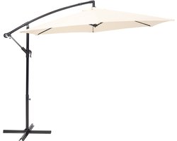 Brixy Zweefparasol - 300CM - Incl. Kruisvoet - Waterdicht - Verstelbare Hoogte - Creme