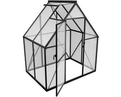 Broeikas Aluminium Broeikas met Transparante PC-Platen, Dakramen, Deuren en Fundering, 125x180x195cm Winterbestendig Tuinbroeikas, Inloopbaar Plantenhuis voor Tuin/Outdoor, NAIZY