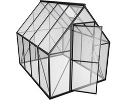 Broeikas Aluminium Broeikas met Transparante PC-Platen, Dakramen, Deuren en Fundering, 230x180x195cm Winterbestendig Tuinbroeikas, Inloopbaar Plantenhuis voor Tuin/Outdoor, NAIZY