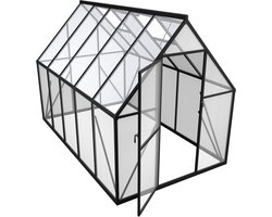 Broeikas Aluminium Broeikas met Transparante PC-Platen, Dakramen, Deuren en Fundering, 280x180x195cm Winterbestendig Tuinbroeikas, Inloopbaar Plantenhuis voor Tuin/Outdoor, NAIZY