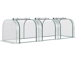 Broeikas - Foliekas - Kweekkas - Tuinkas - Kweektent - Kas - Groen 295 x 100 x 80 cm