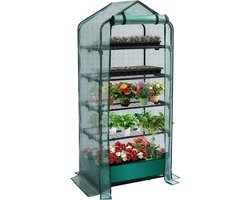 Broeikas voor binnen buiten, 5 Tier Rack Klein Groen Huis met Waterdichte Mat, Duurzaam PE Cover Plastic