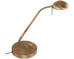 Bronskleurige tafellamp Biron 1 lichts 7502BR met draaibare en kantelbare arm, 48 cm, van metaalmateriaal, Mexlite