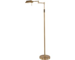 Bronskleurige vloerlamp Karl 5895BR van Mexlite, dimbaar, hoogte verstelbaar van 114-145 cm, gemaakt van glas en metaal, ideaal voor binnengebruik