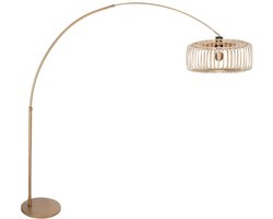 Bronskleurige Vloerlamp van Bamboe en Metaal, Hoogteverstelbaar, Draaibaar en Kantelbaar, Breeza-Beache 4310BR - Steinhauer, Klassiek Design