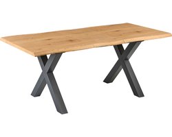 BRONSON - Uitschuifbare eettafel - Bruin/Zwart - 140/180 x 90 - MDF