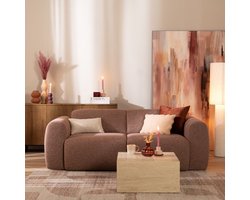 Bronx71® 2,5-zits bank Maine bouclé stof rood/roze