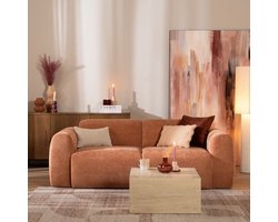 Bronx71® 2,5-zits bank Maine gemêleerde stof terracotta