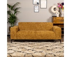 Bronx71® 2,5-zits bank Vegas okergeel stof chenille
