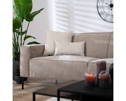 Bronx71® 3-zitsbank Kansas stof gemêleerd taupe