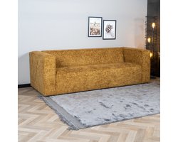 Bronx71® 3-zitsbank Memphis okergeel stof chenille
