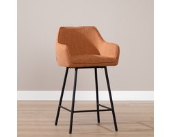 Bronx71® Barkruk Ciara linnen koper 65-78 cm - barstoel