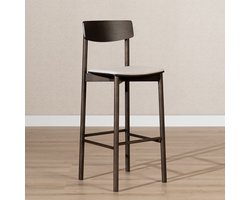 Bronx71® Barkruk Jane walnoot/ off white 80 cm - barstoel