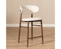 Bronx71® Barkruk Lara linnen off white 70 cm - barstoel