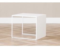 Bronx71® Bijzettafel Lucia metaal wit 34 cm hoog