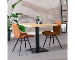 Bronx71® Bistrotafel Nils melamine eiken 80 x 80 cm