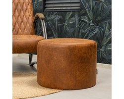 Bronx71® Eco-leren poef Kyla cognac