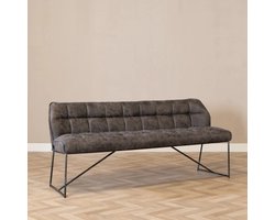 Bronx71® Eetkamerbank Abel antraciet microvezel 220 cm - eettafelbank - eetbank