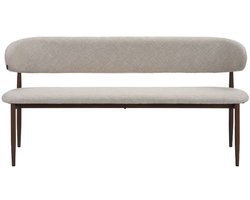 Bronx71® Eetkamerbank Lara linnen taupe 160 cm - eettafelbank - eetbank