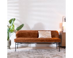 Bronx71® Eetkamerbank Momo chenille koper 155 cm - eettafelbank - eetbank