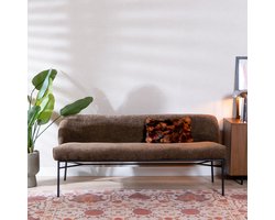 Bronx71® Eetkamerbank Momo chenille mocha 220 cm - eettafelbank - eetbank