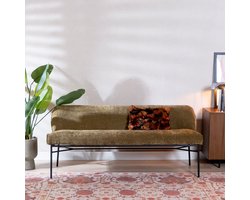 Bronx71® Eetkamerbank Momo chenille olijfgroen 220 cm - eettafelbank - eetbank