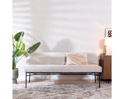 Bronx71® Eetkamerbank Momo chenille sand 220 cm - eettafelbank - eetbank