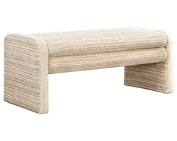 Bronx71® Eetkamerbank Ravi chenille beige/taupe 100 cm - eettafelbank - eetbank