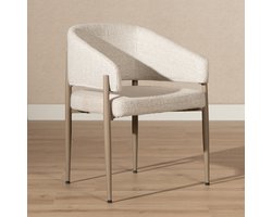 Bronx71® Eetkamerstoel Armin gemêleerde stof beige - stoel