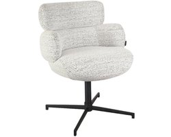 Bronx71® Eetkamerstoel Coco gemêleerde stof off white/zwart - stoel