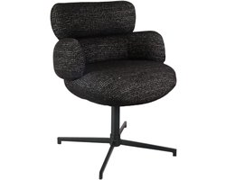 Bronx71® Eetkamerstoel Coco gemêleerde stof zwart - stoel
