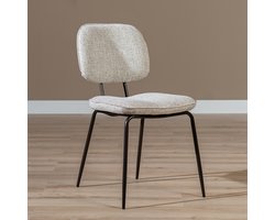 Bronx71® Eetkamerstoel Javi gemêleerde stof off white/bruin - stoel