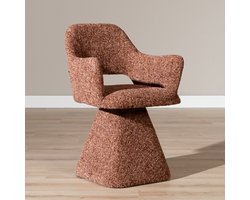 Bronx71® Eetkamerstoel Josh draaibaar chenille koper - stoel
