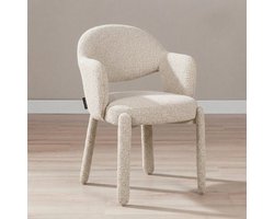 Bronx71® Eetkamerstoel June bouclé taupe - stoel