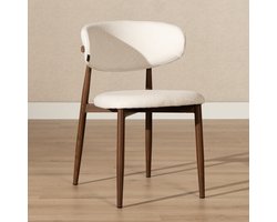 Bronx71® Eetkamerstoel Lara linnen off white - stoel