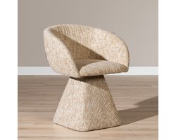 Bronx71® Eetkamerstoel Lenn draaibaar chenille beige - stoel