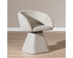 Bronx71® Eetkamerstoel Lenn draaibaar chenille taupe - stoel