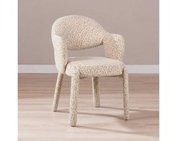Bronx71® Eetkamerstoel Leo taupe leopard - stoel