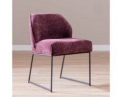 Bronx71® Eetkamerstoel Momo chenille paars - stoel