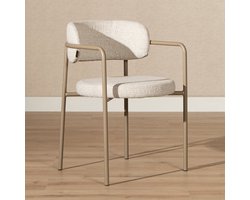 Bronx71® Eetkamerstoel Nicky gemêleerde stof beige - stoel