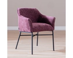 Bronx71® Eetkamerstoel Nubo chenille paars - stoel