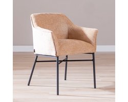 Bronx71® Eetkamerstoel Nubo chenille peach - stoel