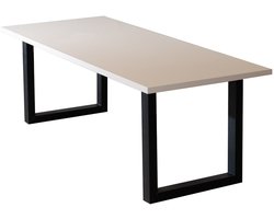 Bronx71® Eettafel Alec melamine beige 220 x 90 cm